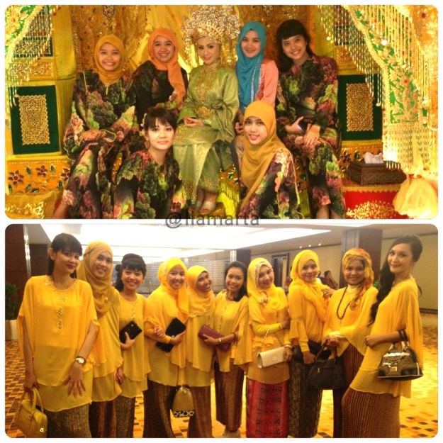 The bridesmaid. Top : acara akad & adat. Bottom : resepsi.